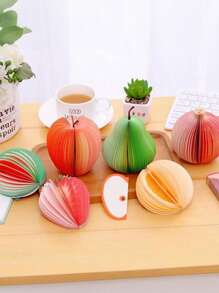 1/6pcs 3D Fruit Shape Sticky Notes, Funny Colorful Fruit Sticky Note Raft, Portable Mini Stationery, Paper Notepads, Non-Sticky Sticky Notes Memo Scratch Pads, Cute Home DIY Memo Pads, Office Creative Three-Dimensional Table Decoration Post Notepads For Birthday Present, Classroom Exchange Gifts, Funny Back To Schoolseason Party Favors, First Day Ofschool Favors Back Toschool Gifts