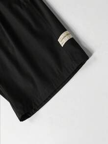 Men's Summer Lightweight Breathable Shorts, Minimalist Solid Color Zipper Pocket Casual Sports Shorts, Skin-Friendly Comfortable Beach Pants - Black - View 6