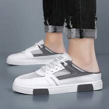 1双休闲套脚运动鞋，透气舒适，适合时尚年轻人 - 白灰色 - 查看 3