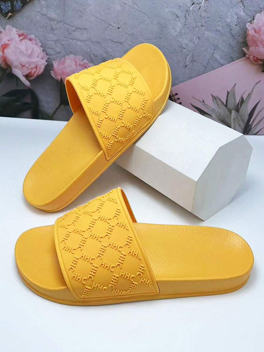 Dép thời trang nữ, in chữ màu trơn, đế cao su, dép đi trong nhà mềm mại và nhẹ, dép thoải mái để mang ngoài trời, đi biển, dự tiệc, đi dạo.
