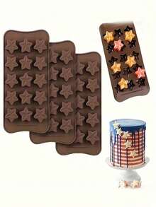 1pc/2pcs Silicone Star Chocolate Mold -15 Cavities, DIY Baking&Ice Tray, Suitable For Candy And Chocolate, Ice Cubes, Soap - Multicolor - View 5