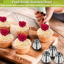 Ensemble de 4 pièces de grandes douilles à motifs pour la décoration de gâteaux. Outils de pâtisserie pour décoration de gâteaux et de cupcakes. Outils de gâteau à motifs, ustensiles de cuisine pour crème et biscuits