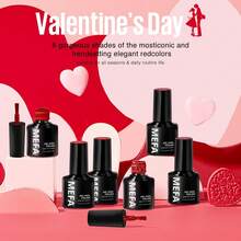 MEFA Color Changing Gel Nail Polish Kit 23 Pcs, 20 Colors Glitter Ombre Pink Dark Blue Black Green Purple Temperature Mood Changed Nail Art Set With Gloss &Amp;Matte Top And Base Coat Manicure Gifts - B-3 Bloody Mary - 查看 9