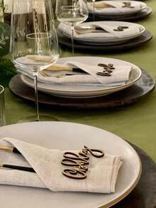 Customized Wedding Seat Name Cards, Wooden Seat Cards, Party Name Tags, Personalized Wooden Name, Seat Place Cards - Multicolor - View 2