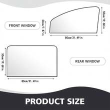 4件装磁性汽车侧窗遮阳伞 - 钛银色前后隐私窗帘，防晒，适合天鹅绒和换尿布，适用于汽车、轿车、SUV，强力粘合，可用作窗帘，汽车配件