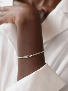 Bracelet personnalisé avec nom Bracelet avec nom personnalisé Bracelet plaque d'identité en acier inoxydable Cadeau de couple unique Cadeau de bijoux personnalisé Cadeau de Noël Cadeau de la Saint-Valentin pour petit ami petite amie