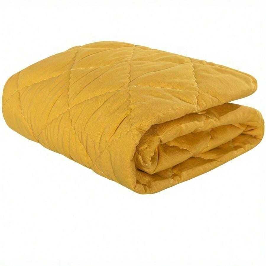 1 Edredón, ligero y cálido de unicolor acolchado - Amarillo - Ver 1