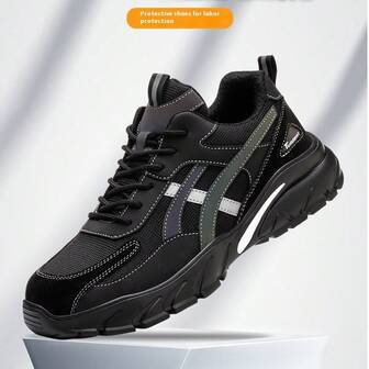 Men & Women's Safety Shoes, Anti-Crush, Anti-Puncture, Electrostatic Dissipative, Electric Insulation, Anti-Scald, Waterproof, Breathable, Construction Safety Protection Shoes, Cowhide Leather, Fashionable, Durable, Steel Toe