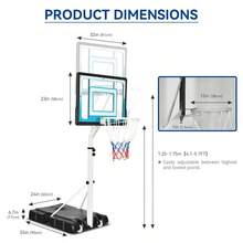 Canasta de baloncesto para piscina con altura ajustable de 1.26 - 1.75 m - como en la foto - Ver 3