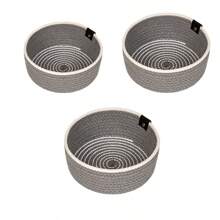 Handwoven Desktop Organizer Set – Braided Storage Baskets (Small, Medium, Large) For Home, Office, Kitchen, Or Bathroom – Decorative Storage Box Modern Boho Desk Organizers For Clutter-Free Workspaces – Durable Natural Fiber Trays & Bins School Supplies,Back To School
