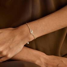 Custom 2 Letters Personalized 2 Initials Bracelet With Cuban Chain, Custom Letter Name Bracelet, Couple Bracelet, Birthday Gift For Her, Mother's Day Gift - Multicolor - View 9