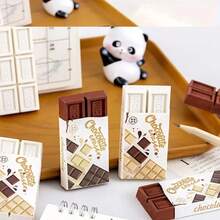 4件/2件可爱、有趣、创意的巧克力仿真大橡皮擦，专为学生设计，如皮革橡皮擦、铅笔橡皮擦、学生文具，碎片少，碎片大，清洁彻底。开学奖 - 彩色 - 查看 8