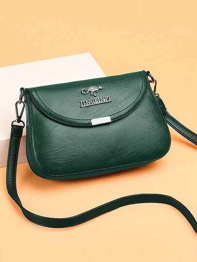 Women Solid Color PU Adjustable Shoulder Strap One Shoulder/Crossbody Bag