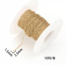 10m/Roll Stainless Steel Anti-Tarnish Flat Cross Chain, Steel & Golden Color For Bracelet, Necklace, Jewelry DIY - Stainless Steel Chain - View 15