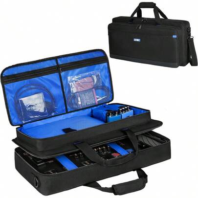 Carrying Bag Compatible With Boss ME-90 / GT-1000 / GX-100 / ME-80 Guitar Multi Effects Pedal,Guitar Pedal Board Case With Multiple Pockets For Guitar Cable And Accessories(23.6 X 3.5 X 11.4 Inch)
