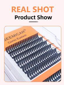 SEEMICAR 12排 C 0.07 厚度 Spire 假睫毛 Air 系列预制羽毛轻睫毛延长假睫毛