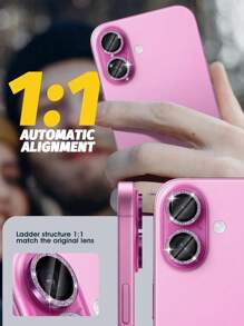 3 Packungen iPhone Kamera Linsen Schutzabdeckung kompatibel mit iPhone 16 16 Plus 16Promax 15 14 13 12 11 Pro Promax Plus Mini Serie, Kamera Schutzfolie mit unabhängigem Metallring, glänzend in rosa rot, Geschenk für Geburtstag, Familie, Freunde, funkelnder Kristall, Linsenscutz, Handyzubehör