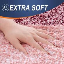 Nuevo Conjunto de alfombra de baño OLANLY de 2 piezas, alfombras de baño de microfibra suaves y absorbentes y alfombra de tocador en forma de U, antideslizante, lavable a máquina y secable, alfombras de baño esponjosas y mullidas (30"X20"+24"X20", Rojo) - Rojo 30" x 20" + Forma de U 24" x 20" - Ver 3