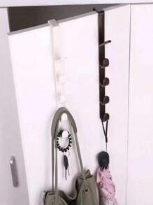 1pc Bedroom Door Hanger, Clothes Hanging Rack, Over The DoorPlastic Home Storage, Organization Hooks, Purse Holder For Bags Rails