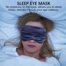 1pc Satin Silk-Like Sleep Eye Mask, Blackout Elastic Travel Nap Eye Mask, Solid Color Sleep Eye Mask For Daily Eye Care. Suitable For Men And Women, Great Gift For Family, Friends, And Partners. Ideal For Relaxation, Travel, Insomnia, And Business Trips. - Multicolor - View 4