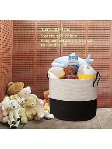 115L Extra Large Blanket Basket With Lid,Blanket Storage For Living Room,Large Woven Storage Basket,Laundry Basket Rope Basket Round,Wicker Basket With Lid,Black 21" X 21" X 18" - Black - View 6