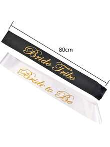 16 Pieces Bride To Be Sashes Set, 15 Pieces Black With 1 Piece White Sash's Gold Text For Hen Night Party Wedding Ladies Night Out - Multicolor - View 8