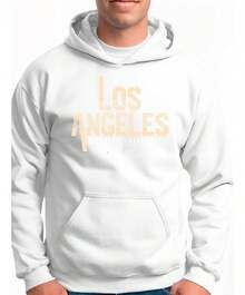 Unisex Round Neck Hooded Sweatshirt With Los Angeles Print