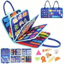 1PC Busy Board For Toddlers, Montessori Toys For 3 4 5 6 Year Old, 8 In 1 Busy Book, Sensory Toys, Basic Dress Motor Skills Educational Activities, Toddler Travel Learning Toys, Gifts For Boys And Girls
