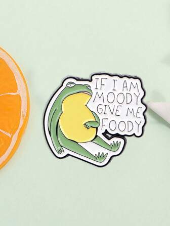 1 st roliga grodor citat emaljnålar söta tecknade djur brosch kavajnål märke på ryggsäck kläder accessoarer mode smycken gåva