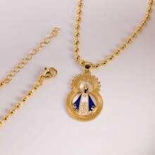 1 pieza Colgante religioso chapado en 18K Suministros Cruces cristianas Encantos de la Virgen Santa María para hacer joyería católica DIY - collar de moda - Ver 10