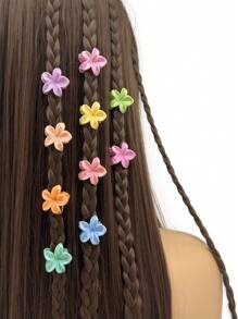 10 piezas de clips de pelo con decoración de flores de narciso de colores mixtos, adorables accesorios de estilo Y2K para clips de pelo, trenzas y decoración/accesorios para fiestas y festivales de música de verano
