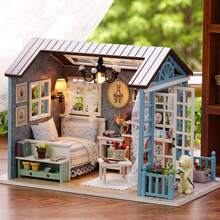 Vintage Style Miniature House DIY Handmade Assembly Model, Birthday Gift For Friends, Stress Relief Toy