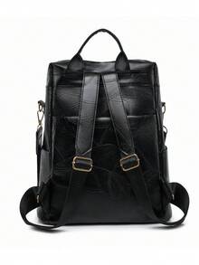 LECEY Mochila-bolso retro convertible - Diseño espacioso de doble uso con compartimento para computadora portátil y correas ajustables para el hombro - Perfecto para viajes, trabajo, escuela y uso diario - Negro - Ver 3