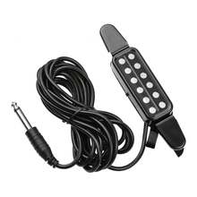 Acoustic Guitar Pickup, Clip-On Guitar Pickup, Instrument Pickup With 1/4-Inch Connector, 2.9-Meter Cable - 黑色 - 查看 3