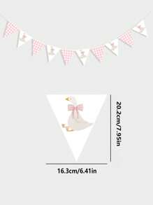 Goose Theme Party Decorations, One Silly Goose Banner Triangle Flag, Pink Or Blue Checkered Pennant, 1st Birthday Shower Party Decoration, Farm Animal Themed Party Favor(DIY)