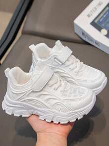 1 Pair Kids' Breathable Mesh Slip-On Casual Sports Shoes, Low-Top, Comfortable For Girls & Boys, White, Spring/Summer/Autumn (Run Small By 1 Size) - White - View 7