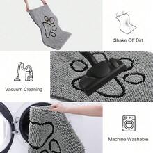 Smiry Dog Door Mat For Muddy Paws, Absorbent Dirt Trapper Non Slip Quick Dry Washable Chenille Mat For Mud Dogs, Entry Rug For Indoor And Outdoor (30x20 Inches, Grey) - Grey - View 7