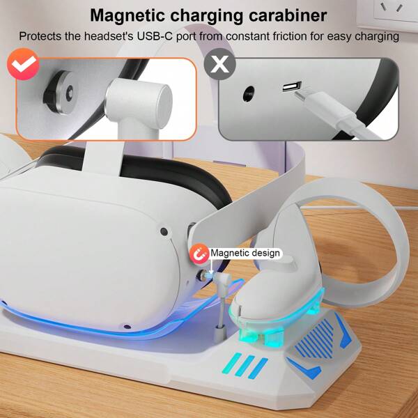 Multifunctional VR Quick Charging Dock For Oculus Quest 2 VR Accessories