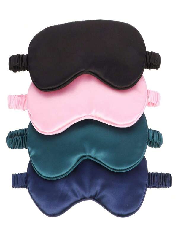 1pc Satin Silk-Like Sleep Eye Mask, Blackout Elastic Travel Nap Eye Mask, Solid Color Sleep Eye Mask For Daily Eye Care. Suitable For Men And Women, Great Gift For Family, Friends, And Partners. Ideal For Relaxation, Travel, Insomnia, And Business Trips.
