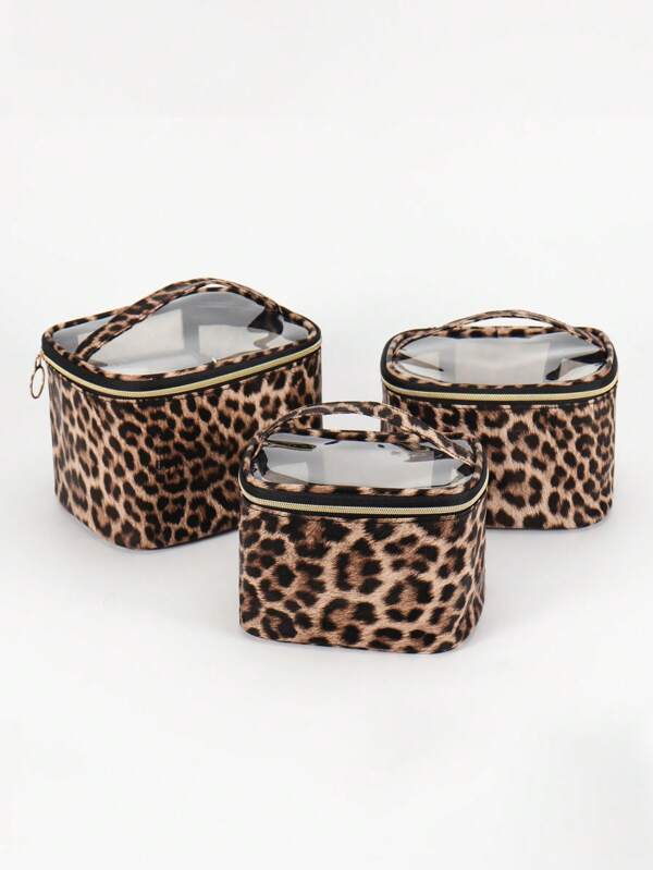 ENBEI حقيبة مستحضرات التجميل شفافة بطبعة نمر 1 قطعة ، حقيبة مستحضرات تجميل TPU ، حقيبة سفر للأدوات الصحية متوافقة مع TSA ، حقيبة مستحضرات تجميل كبيرة السعة مقاومة للماء ، حقيبة سفر مُرتبة وسهلة الحمل ، حقيبة مستحضرات تجميل وحقيبة أدوات صحية للسفر ، هدية مثالية لتخزين الضروريات ، أكسسوارات مزودة بسحاب للأظافر