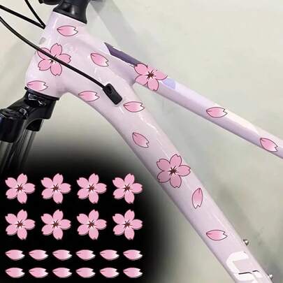 Set de 20 piezas de adhesivos con diseño de flores de cerezo, adecuados para cubrir rasguños en carrocerías de automóviles, cascos de bicicleta/motocicleta, adhesivos decorativos impermeables y resistentes al sol, aptos para manualidades DIY