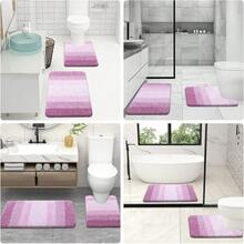 New OLANLY Bathroom Rug Set 2 Piece, Soft Absorbent Microfiber Bath Rug Set, Non-Slip, Machine Wash Dry, Plush Shaggy Bath Mats For Bathroom (30"X20"+24"X16", Pinkish-Purple) - Pinkish-purple 30" x 20" + 24" x 16" - View 9