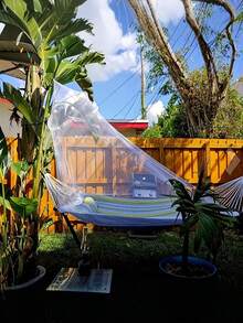 [Versatile Breathable] White Mosquito Net Canopy 1pc Polyester Breathable, Versatile Outdoor Camping & Garden Sleepover Parties, Romantic Dates & Themed Events - Multicolor - View 2