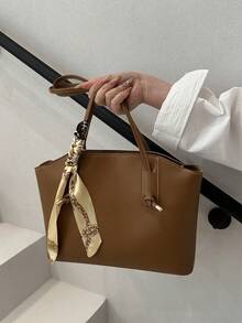新款时尚图案奢华女士手提包 - 棕色 - 查看 4