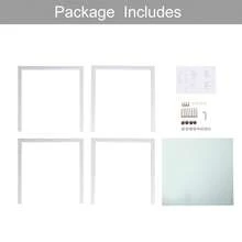 Jooli H 75x75cm Dining Table, White Kitchen Table With Tempered Glass Top And Metal Frame For Dining Room, Kitchen, Home Office - White 75cm - View 8