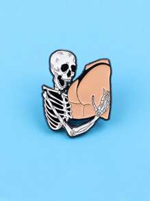 1PC Funny Skeleton Enamel Pin Humorous Brooch Pines Lapel Pins Badge On Backpack Clothing Accessories Jewelry Gifts