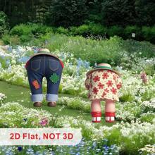 2 pezzi di Cartelli rustici da giardino in stile fattoria - Decorazioni da esterno in PVC durevole, design floreale e in denim vibrante e colorato, installazione con picchetto a terra, senza bisogno di elettricità - Regalo della Festa della mamma per la nonna e gli amanti del giardinaggio, arte di stagione per il cortile | Stile fattoria | Materiale PVC durevole, decorazioni da esterno, piatto 2D