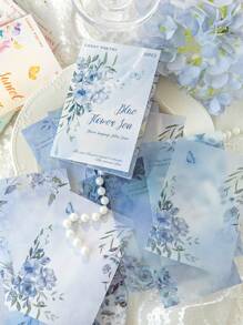 CANDY POETRY 1 Packung mit 30 Blatt Aquarell Botanik Planer Aufkleber, minimalistisches kreatives Urlaubsgeschenk, DIY Scrapbooking dekoratives Papier, handgemachtes Collage-Material, personalisiertes Planer-Schreibwarenzubehör für Schule, Schulmaterial, Schulanfang