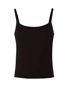 2025 亮面黑色吊带背心，性感针织度假装，女士夏季