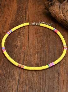 Colier colorat din argilă polimerică, colier cu pandantiv din lut moale, în stil european și american de vară, potrivit pentru activități în aer liber